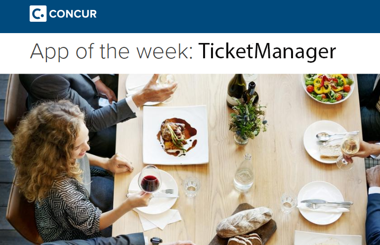 TicketManager named Concur App of the Week